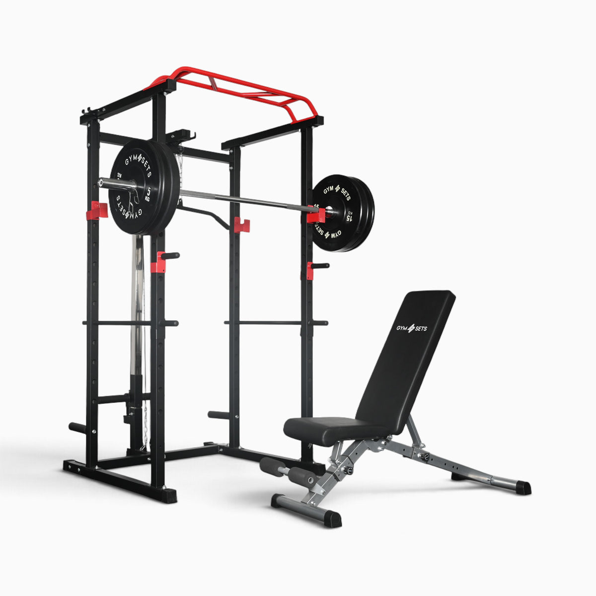 GymSets Power Cage with Cable Pulley