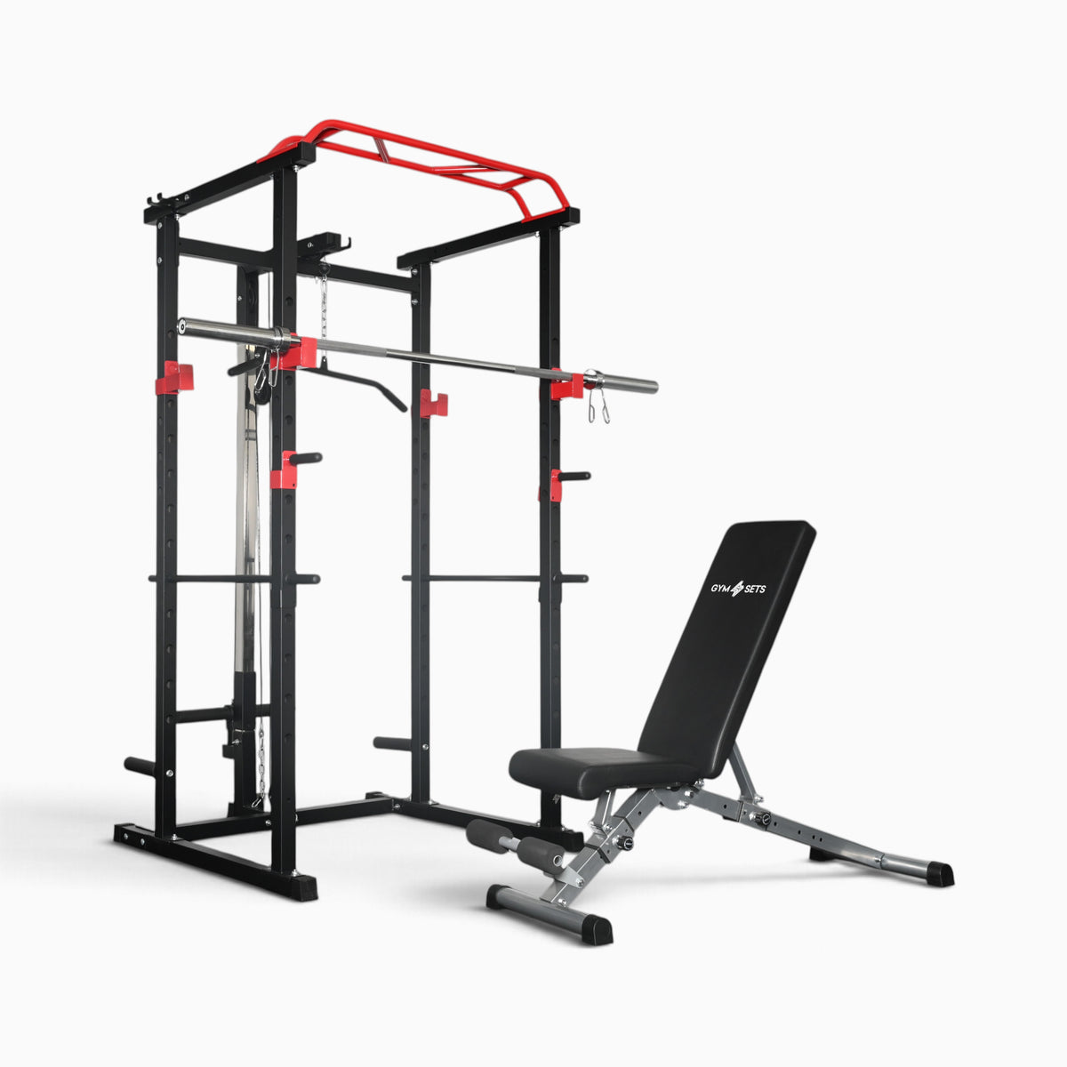 GymSets Power Cage with Cable Pulley