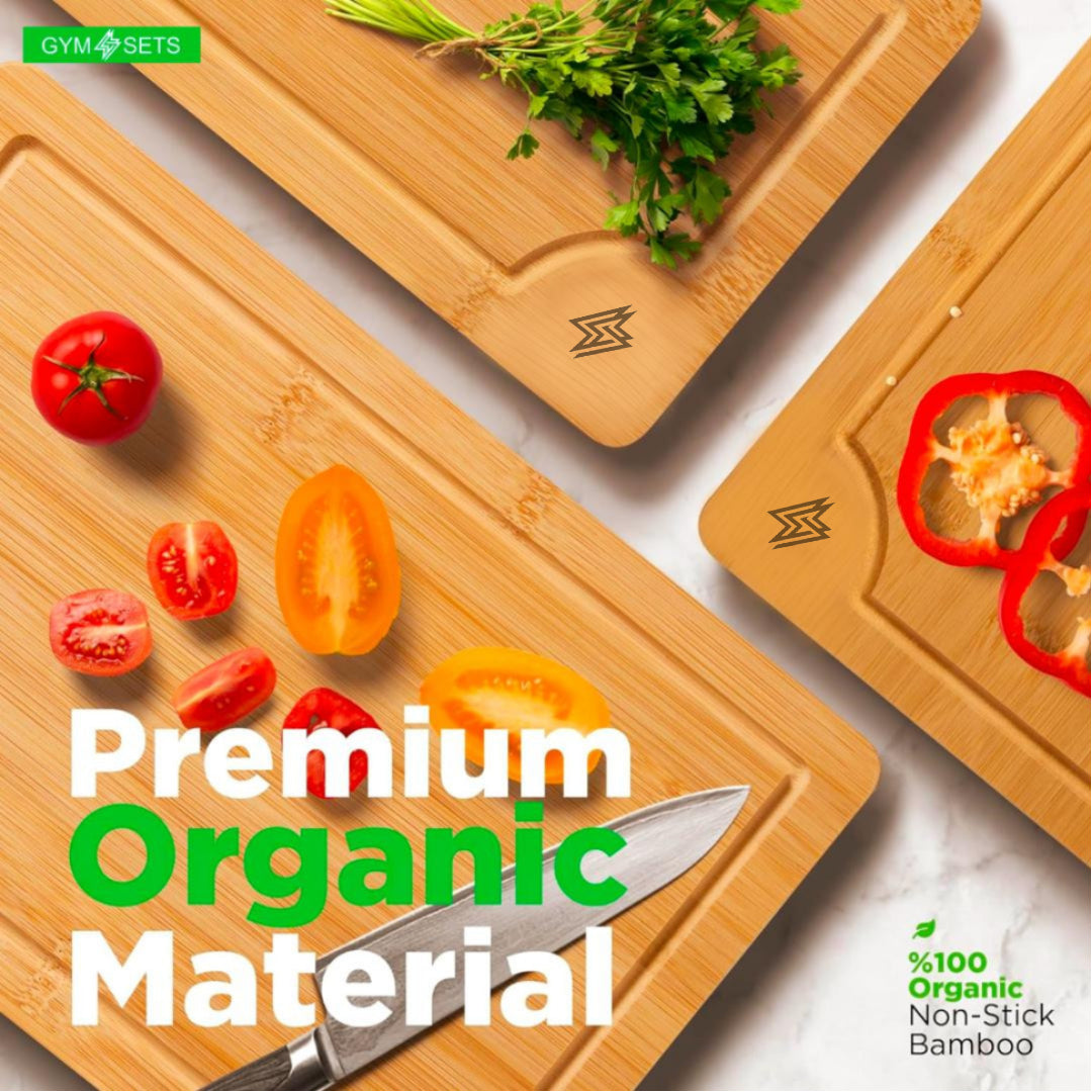 Natural Bamboo Chopping Board – Organic, Antibacterial, Reversible