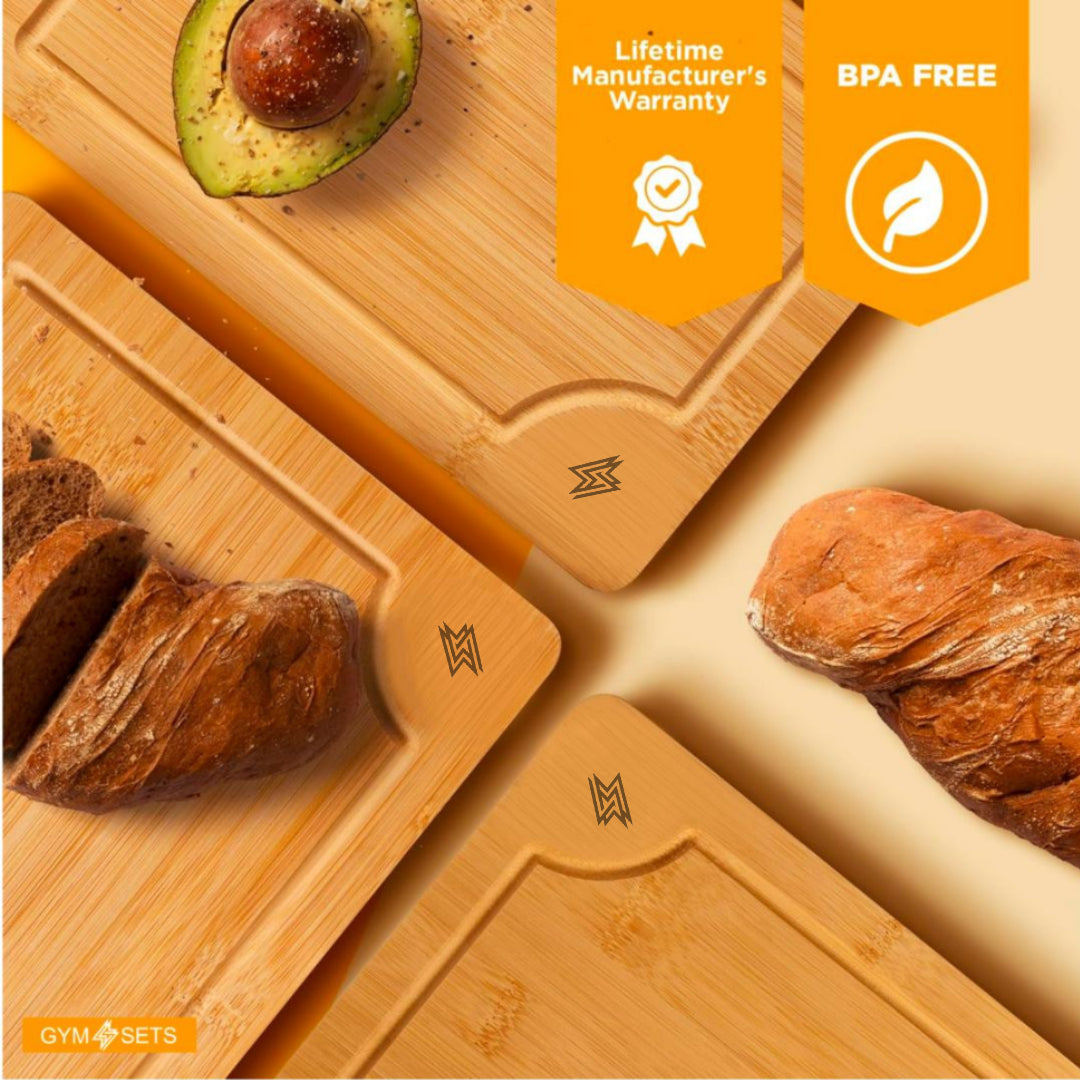 Natural Bamboo Chopping Board – Organic, Antibacterial, Reversible