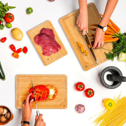Natural Bamboo Chopping Board – Organic, Antibacterial, Reversible