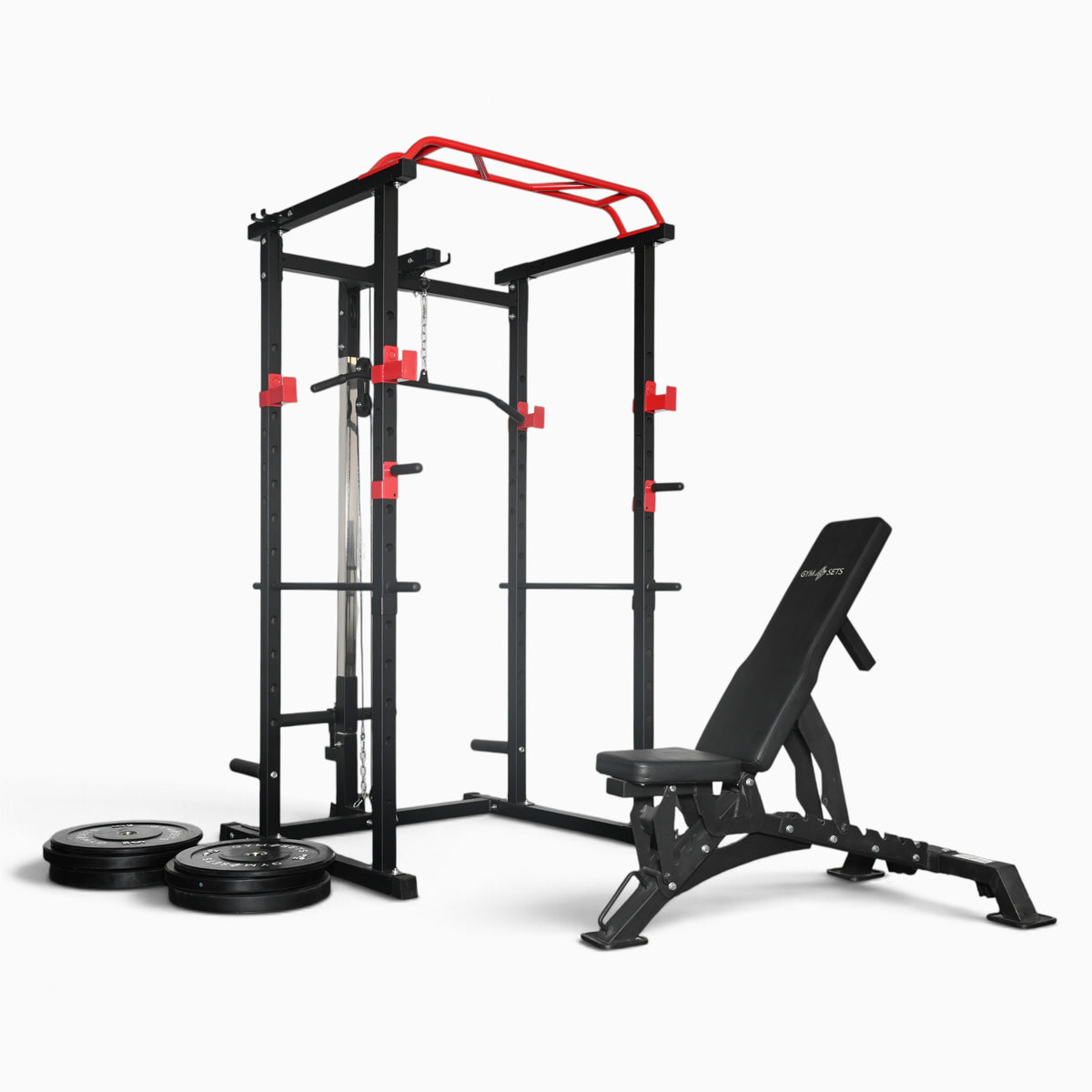 GymSets Power Cage with Cable Pulley